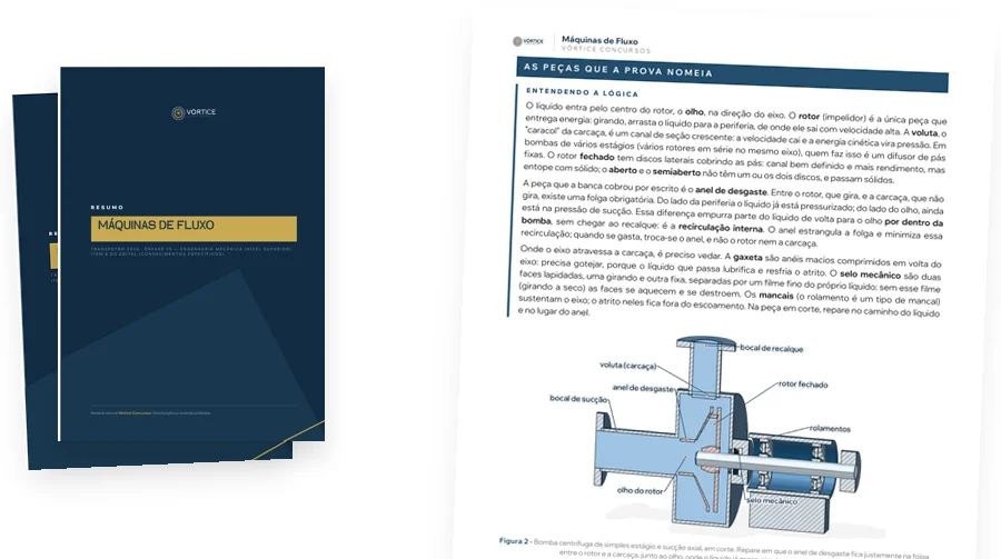 Capa e página do material de Engenharia Mecânica, nível superior